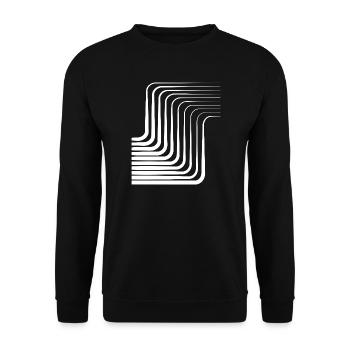 Konzentrisches Bogenmonochromes Muster - Unisex Pullover - Schwarz - Vorne - Alina (178cm) & Michal (187cm)