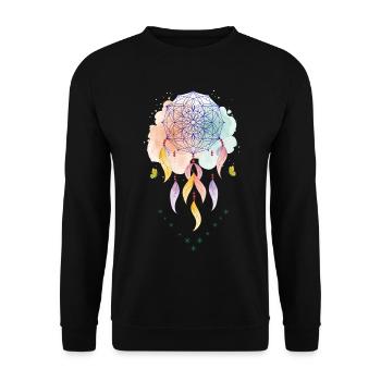 Spirituality Sacred Geometry Lotus Flower Zen - Unisex Sweatshirt - black - Front - Alina (178cm) & Michal (187cm)