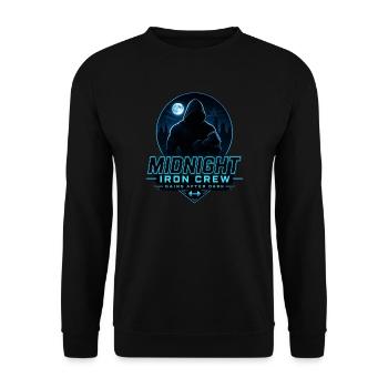 L’équipage Midnight Iron progresse après l’entraînement à la salle de sport dans la nuit - Sweat-shirt Unisexe - noir - Devant - Alina (178cm) & Michal (187cm)