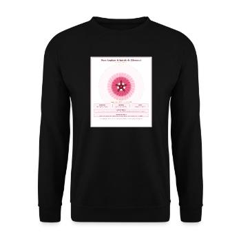 Rosace Fibonacci Rose Délicate - Sweat-shirt Unisexe - noir - Devant - Alina (178cm) & Michal (187cm)