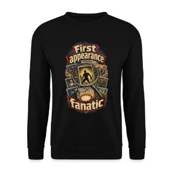 Comic Sammler First Appearance Fanatic - Unisex Pullover - Schwarz - Vorne - Alina (178cm) & Michal (187cm)