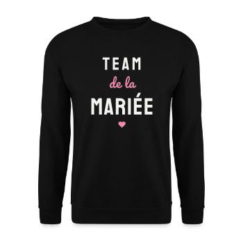 Team de la Mariée EVJF Coeur Mariage Fête Copines - Unisex Pullover - Schwarz - Vorne - Alina (178cm) & Michal (187cm)