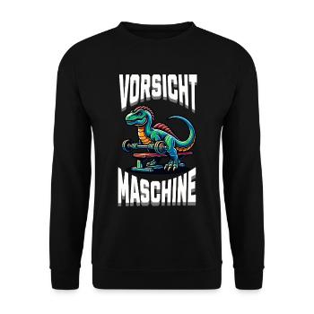 Gym Shirt – Beware Machine - Unisex Sweatshirt - black - Front - Alina (178cm) & Michal (187cm)