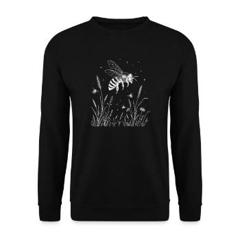 Bee Flowers - Unisex Sweatshirt - black - Front - Alina (178cm) & Michal (187cm)