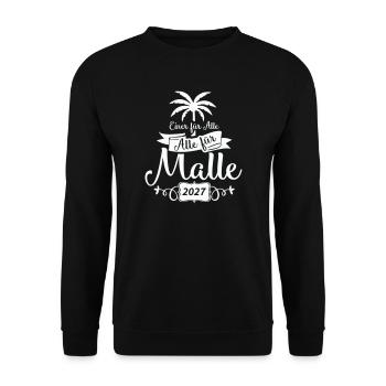 Einer für Alle – Malle 2027 - Unisex Pullover - Schwarz - Vorne - Alina (178cm) & Michal (187cm)