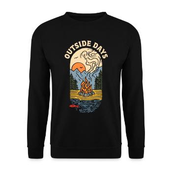Outdoor days Campfire at the lake - Unisex Sweatshirt - black - Front - Alina (178cm) & Michal (187cm)