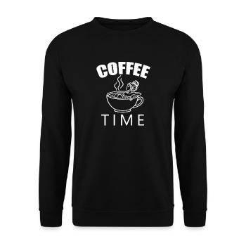 coffee time - Unisex Pullover - Schwarz - Vorne - Alina (178cm) & Michal (187cm)