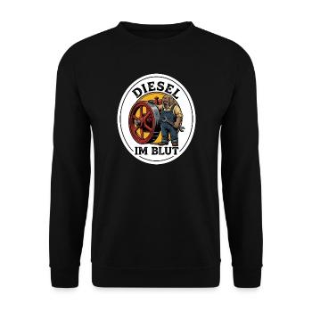 Diesel Im Blut Traktor Schrauber Opa Geschenk - Unisex Pullover - Schwarz - Vorne - Alina (178cm) & Michal (187cm)
