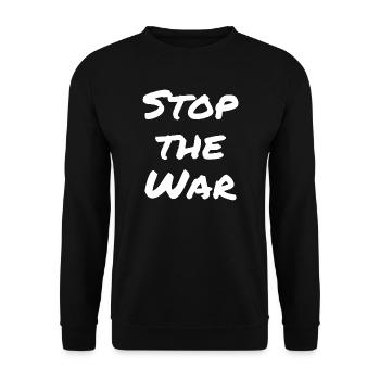Stop the war - Unisex Pullover - Schwarz - Vorne - Alina (178cm) & Michal (187cm)