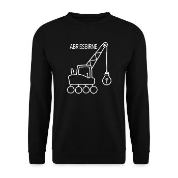 Abrissbirne KranIllu Wortwitz  - Unisex Pullover - Schwarz - Vorne - Alina (178cm) & Michal (187cm)