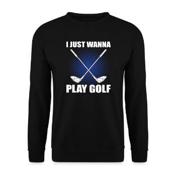 Golf Spruch - Unisex Pullover - Schwarz - Vorne - Alina (178cm) & Michal (187cm)