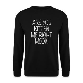 Katze Lustiger Spruch - Unisex Pullover - Schwarz - Vorne - Alina (178cm) & Michal (187cm)