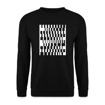 Geometrisches Flussgitter - Unisex Pullover - Schwarz - Vorne - Alina (178cm) & Michal (187cm)