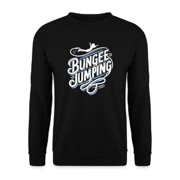  Bungee Jumper Geschenkidee, Bungy Jumps, Bungee - Unisex Pullover - Schwarz - Vorne - Alina (178cm) & Michal (187cm)