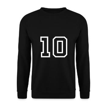 Fußball Fußballer Nummer 10 - Unisex Pullover - Schwarz - Vorne - Alina (178cm) & Michal (187cm)