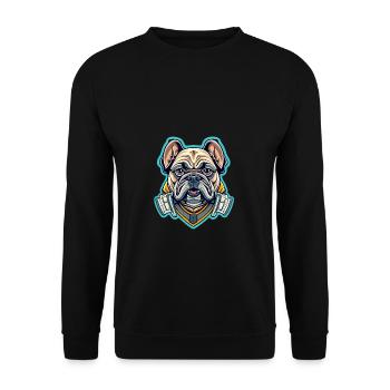 Hund - Unisex Pullover - Schwarz - Vorne - Alina (178cm) & Michal (187cm)