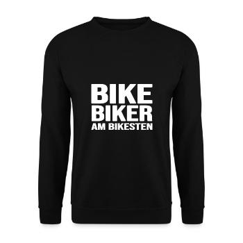 Fahrrad "biker" Radfahrer Fahrradtour sattelfest - Unisex Pullover - Schwarz - Vorne - Alina (178cm) & Michal (187cm)