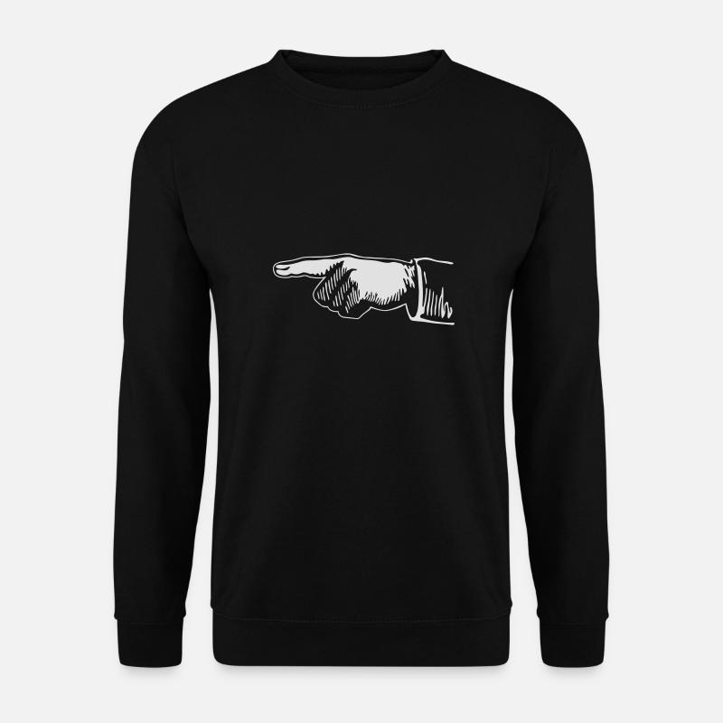 Fingerpointer left for black shirts (Vektor) - Unisex Pullover - Schwarz
