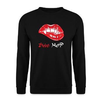 Bite Me Vampire Vampire Love Lips - Unisex Sweatshirt - black - Front - Alina (178cm) & Michal (187cm)