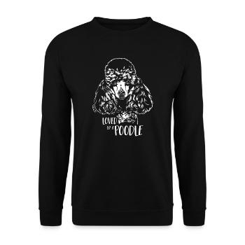 Aimé par un chien caniche disant chiens Wilsigns - Sweat-shirt Unisexe - noir - Devant - Alina (178cm) & Michal (187cm)