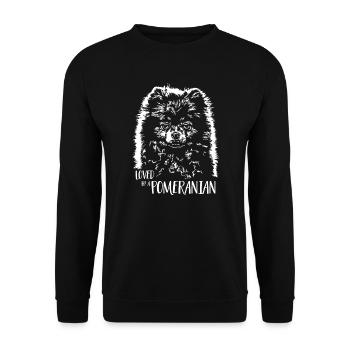 Aimé par un chien de Poméranie Dicton - Sweat-shirt Unisexe - noir - Devant - Alina (178cm) & Michal (187cm)