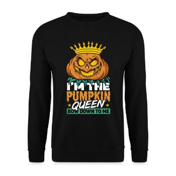 I'm The Pumkin Queen Bow Down To Me - Unisex Sweatshirt - black - Front - Alina (178cm) & Michal (187cm)