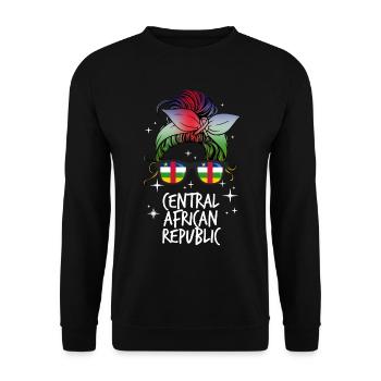 Zentralafrikanische Republik - Unisex Pullover - Schwarz - Vorne - Alina (178cm) & Michal (187cm)