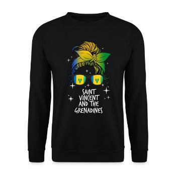 Saint Vincent and the Grenadines - Unisex Sweatshirt - black - Front - Alina (178cm) & Michal (187cm)
