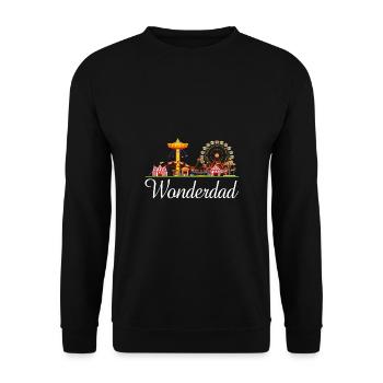 Wonderdad // Super-père et héros de tous les jours - Sweat-shirt Unisexe - noir - Devant - Alina (178cm) & Michal (187cm)