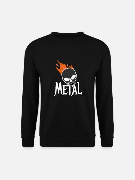 Heavy Metal Totenkops fire - Unisex Sweatshirt - black