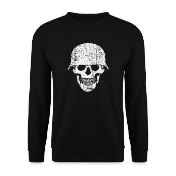 Skull helmet / Skull beads - Unisex Sweatshirt - black - Front - Alina (178cm) & Michal (187cm)