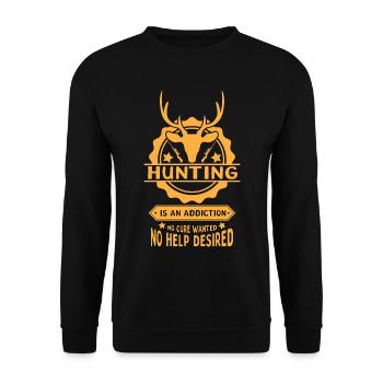 Hunting Hunting Hunter Rifle Shooting Game Hunting - Unisex Sweatshirt - black - Front - Alina (178cm) & Michal (187cm)