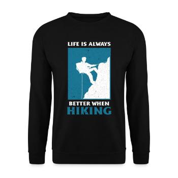 Climbing Climbers Mountains Climbing Wall Kletterdad - Unisex Sweatshirt - black - Front - Alina (178cm) & Michal (187cm)