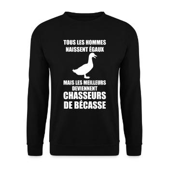Meilleur Chasseur de Bécasse - Sweat-shirt Unisexe - noir - Devant - Alina (178cm) & Michal (187cm)