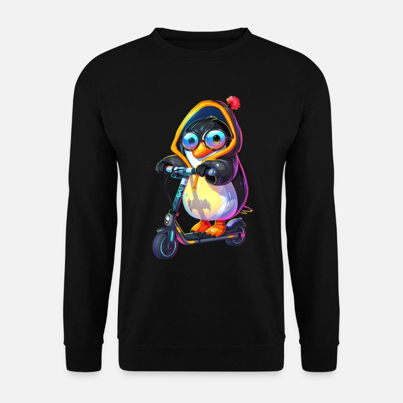 Penguin Scooter - Unisex Sweatshirt - black