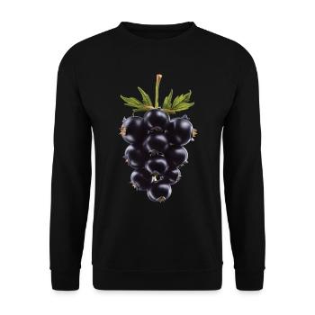 Brombeere Frucht - Unisex Pullover - Schwarz - Vorne - Alina (178cm) & Michal (187cm)