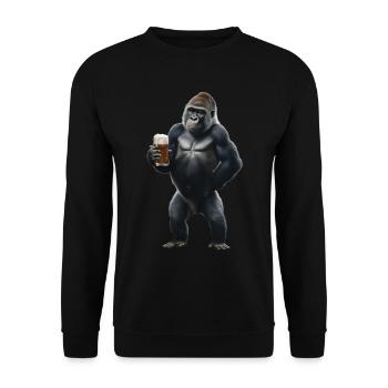Gorilla Bier - Unisex Pullover - Schwarz - Vorne - Alina (178cm) & Michal (187cm)