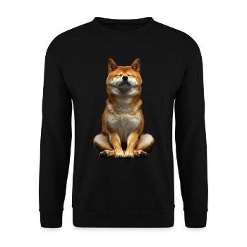 Shiba Inu - Unisex Sweatshirt - black - Front - Alina (178cm) & Michal (187cm)
