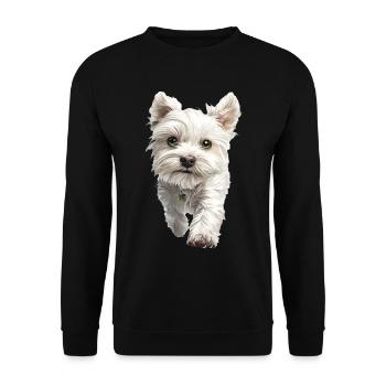 Maltesisch - Unisex Pullover - Schwarz - Vorne - Alina (178cm) & Michal (187cm)