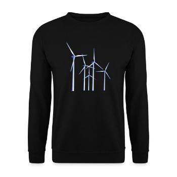 wind turbines - Unisex Sweatshirt - black - Front - Alina (178cm) & Michal (187cm)