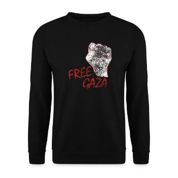 Free Gaza Free Palestine Save Freiheit Palestina - Unisex Pullover - Schwarz - Vorne - Alina (178cm) & Michal (187cm)