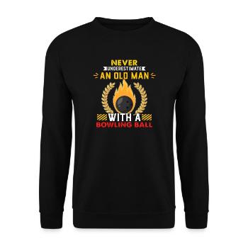 Bowling bowler Old man pension gift pensioner - Unisex Sweatshirt - black - Front - Alina (178cm) & Michal (187cm)