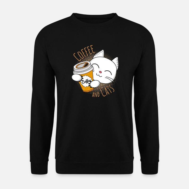 Coffee and cats, coffee and cats, coffee, cat - Unisex Sweatshirt - black