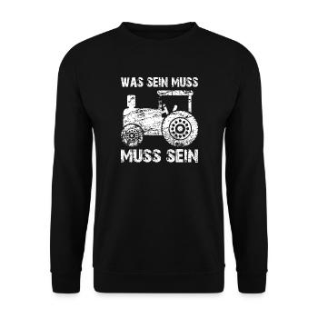 Tractor must be - Unisex Sweatshirt - black - Front - Alina (178cm) & Michal (187cm)