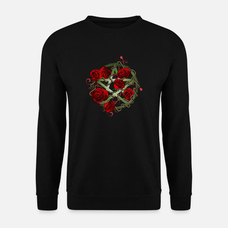 Rosen Pentagramm natur - Unisex Pullover - Schwarz