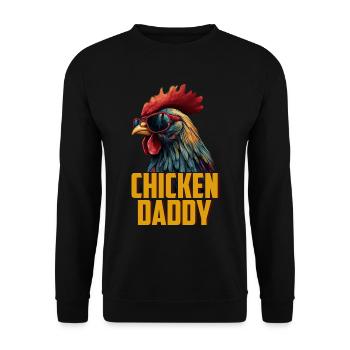 Poulet Papa Poulets Fête des pères Volaille Éleveur Coq - Sweat-shirt Unisexe - noir - Devant - Alina (178cm) & Michal (187cm)
