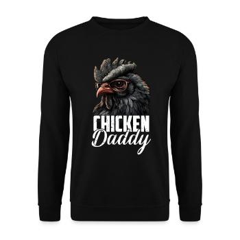 Poulet Papa Poulets Fête des pères Volaille Éleveur Coq - Sweat-shirt Unisexe - noir - Devant - Alina (178cm) & Michal (187cm)