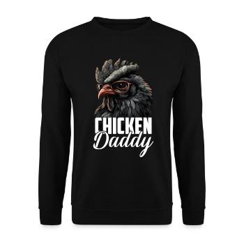 Poulet Papa Poulets Fête des pères Volaille Éleveur Coq - Sweat-shirt Unisexe - noir - Devant - Alina (178cm) & Michal (187cm)