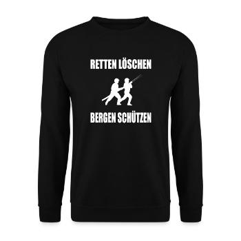 Feuerwehr - Unisex Pullover - Schwarz - Vorne - Alina (178cm) & Michal (187cm)