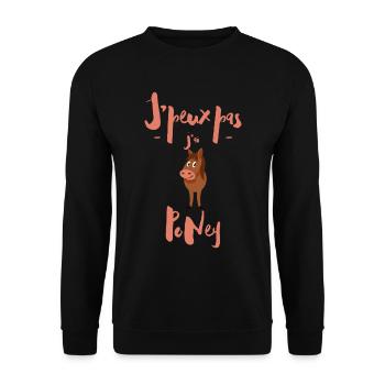 Ich kann nicht PoNey haben - Unisex Pullover - Schwarz - Vorne - Alina (178cm) & Michal (187cm)